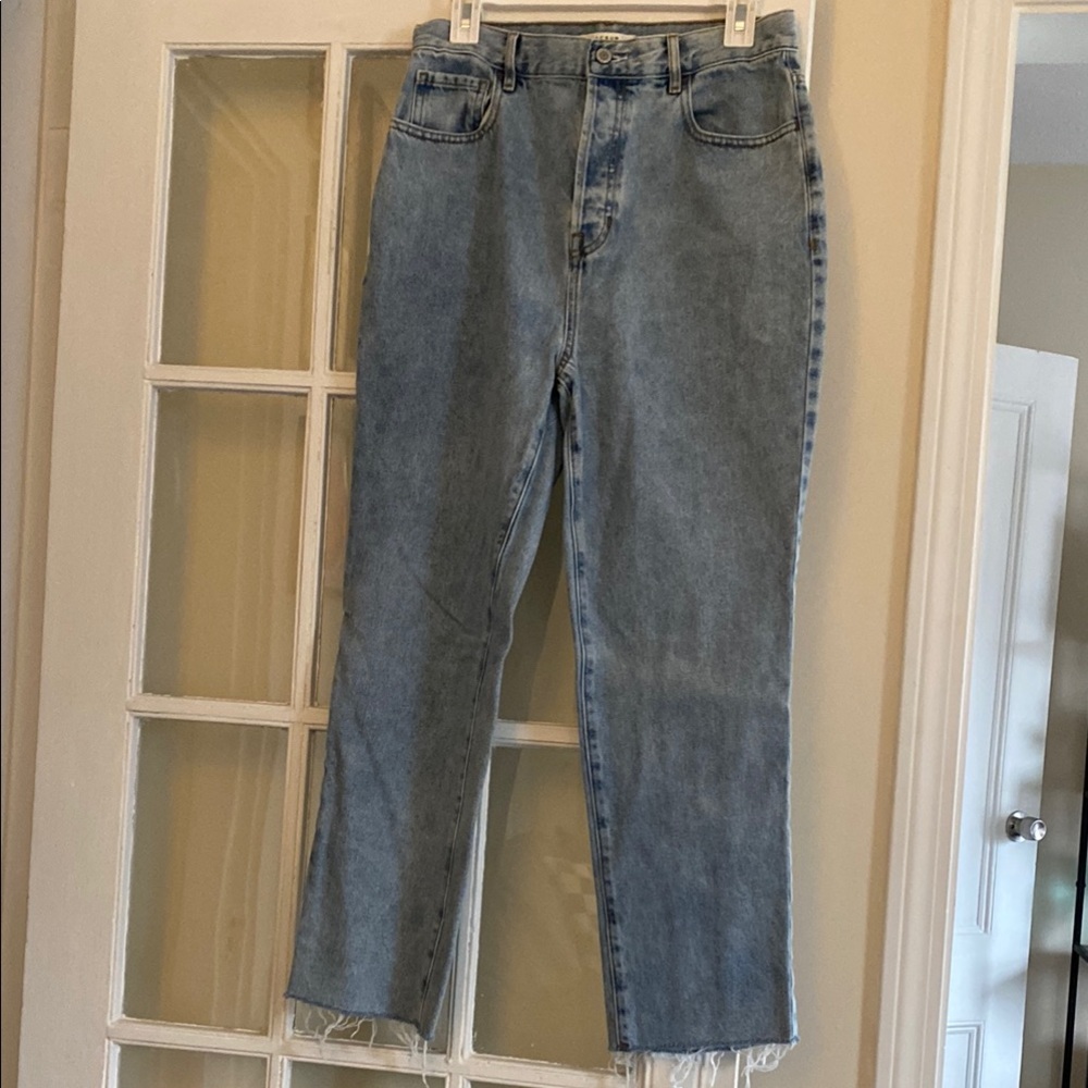 High rise straight leg denim